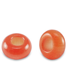 Natuursteen kralen glas rondel 14mm Fiery orange