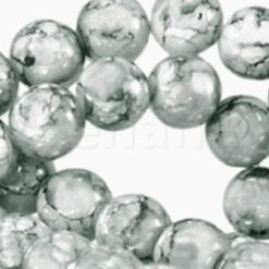 Glaskralen gemeleerd grijs wit rond 8mm