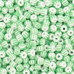 Preciosa rocailles 8/0-03851 White-mint green