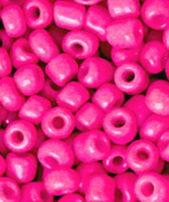Glaskralen Rocailles 6/0 (4mm) Neon azalea pink