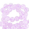 6 mm glaskralen crackle Sheer lilac pink