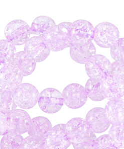 6 mm glaskralen crackle Sheer lilac pink