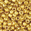 Glaskralen Rocailles 6/0 (4mm) Metallic shine yellow gold