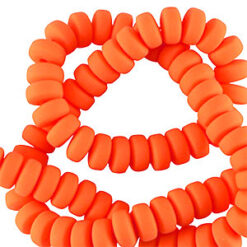 Polymeer kralen rondellen 6mm licht peach