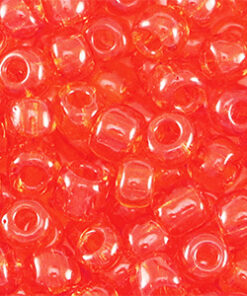 Glaskralen Rocailles 6/0 (4mm) Transparent red