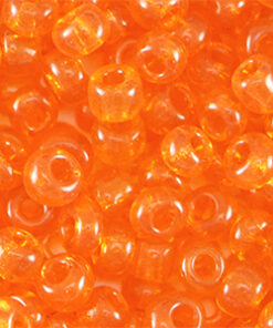 Glaskralen Rocailles 6/0 (4mm) Transparent orange