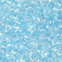 Glaskralen Rocailles 8/0 (3mm) Transparent aquamarine blue