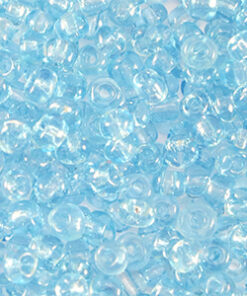 Glaskralen Rocailles 8/0 (3mm) Transparent aquamarine blue