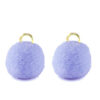 Pompom bedels met oog 10mm Gold-periwinkle purple
