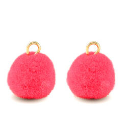 Pompom bedels met oog 10mm Gold-orange peel