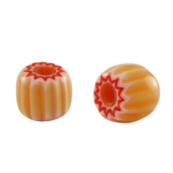 Millefiori kralen tube Light orange-red