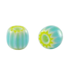 Millefiori kralen tube Turquoise