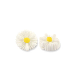 Kraal van resin flower 8mm Wit