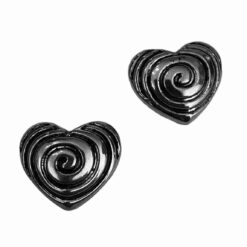 Metallook kraal hart swirl 28x23mm antiek zilver