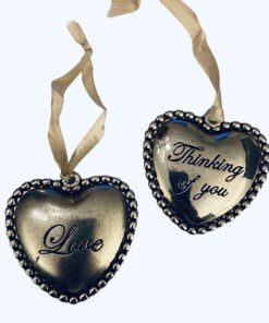 Metallook decoratie hart (2 stuks) 60mm