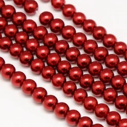 DQ Glasparels 10mm donkerrood