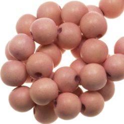 Houten Kralen Natural roze poudre