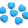 Acryl kralen hartje 10mm mat blauw