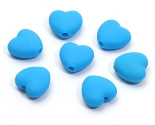 Acryl kralen hartje 10mm mat blauw