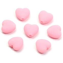Acryl kralen hartje 10mm mat licht roze