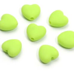 Acryl kralen hartje 10mm mat lime groen