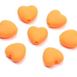 Acryl kralen hartje 10mm mat Neon oranje