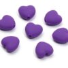 Acryl kralen hartje 10mm mat paars