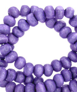 Houten kralen rond 8mm Light purple