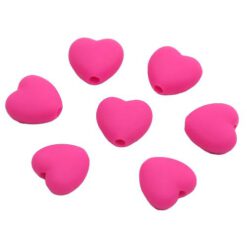 Acryl kralen hartje 10mm Roze mat