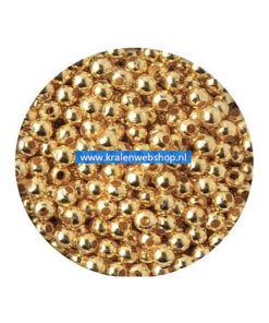 Metalen ronde gouden kralen 3mm