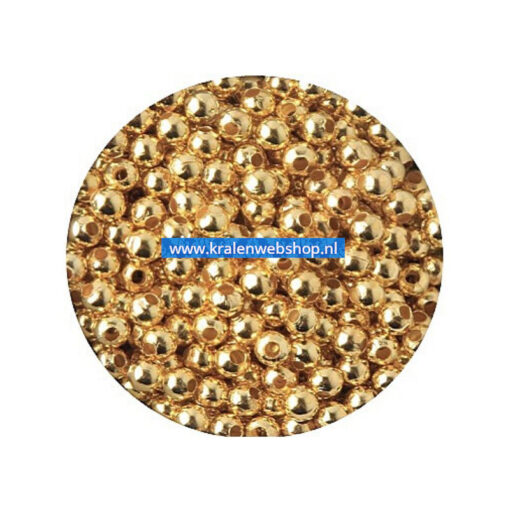 Metalen ronde gouden kralen 3mm