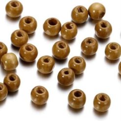 Vintage houten Kralen 11x12mm light coffee