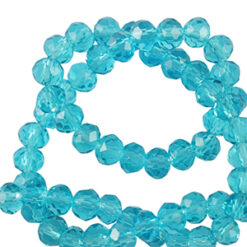 Top Facet kralen 4x3mm disc Azure blue