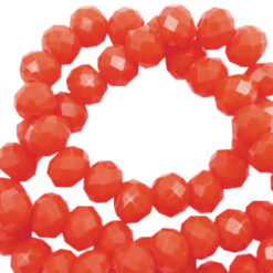 Top Facet kralen 4x3mm disc Vermillion orange