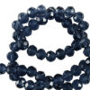 Top Facet kralen 3x2mm disc Navy blue
