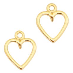 Bedel DQ metaal open heart 14x11mm Goud (nikkelvrij)