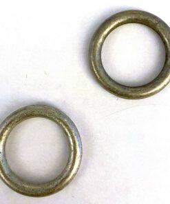 Metallook dichte ring rond 23mm mat antiek zilver