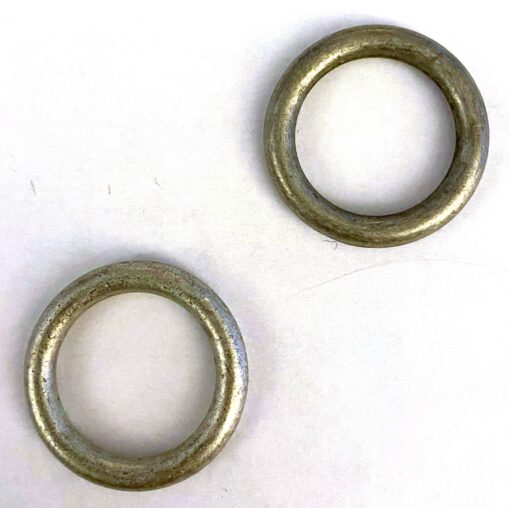 Metallook dichte ring rond 23mm mat antiek zilver