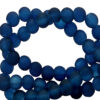 4mm glaskralen mat Deep blue