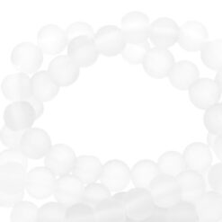 4mm glaskralen mat White