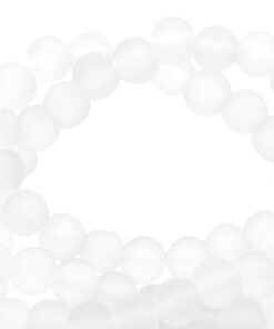 4mm glaskralen mat White