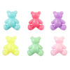 Acryl look kralen teddybeer Multicolour pastel (5 stuks)