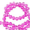 Top Facet kraal 6x4mm disc Neon pink