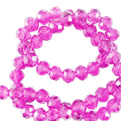 Top Facet kraal 6x4mm disc Neon pink