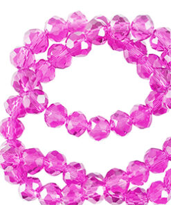 Top Facet kraal 6x4mm disc Neon pink