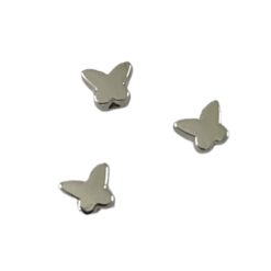 Metallook kralen vlinder 5x6mm zilver