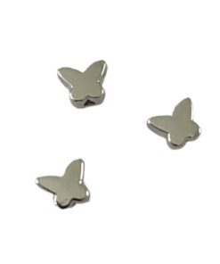 Metallook kralen vlinder 5x6mm zilver