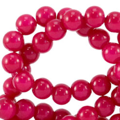 6mm glaskraal opaque Raspberry pink