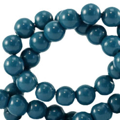 6mm glaskraal opaque Gibraltar sea blue