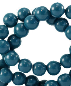 6mm glaskraal opaque Gibraltar sea blue